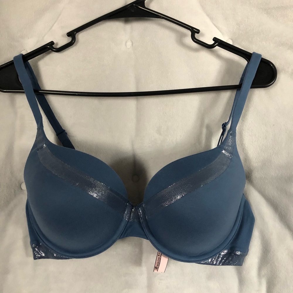 Blue padded bra